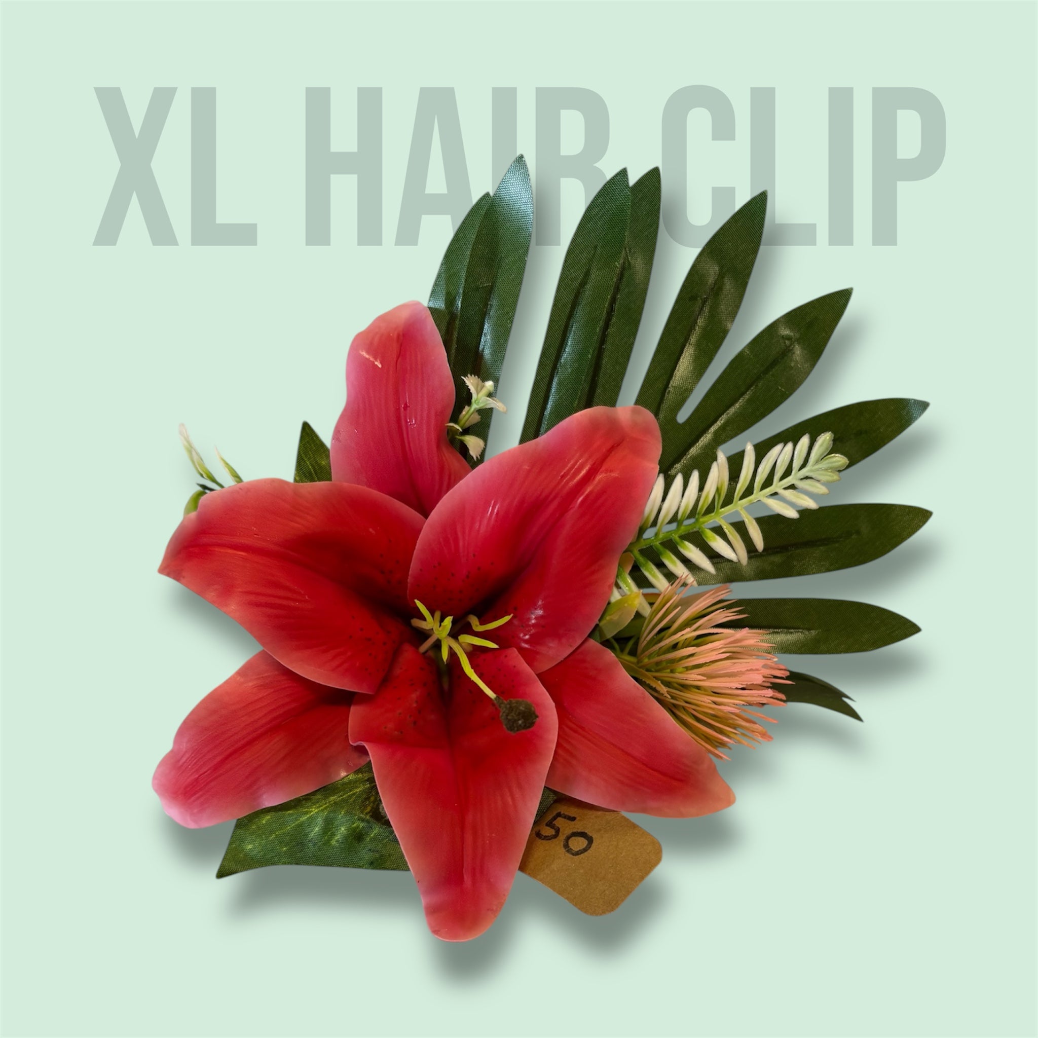 XXL lily tropical statement clip