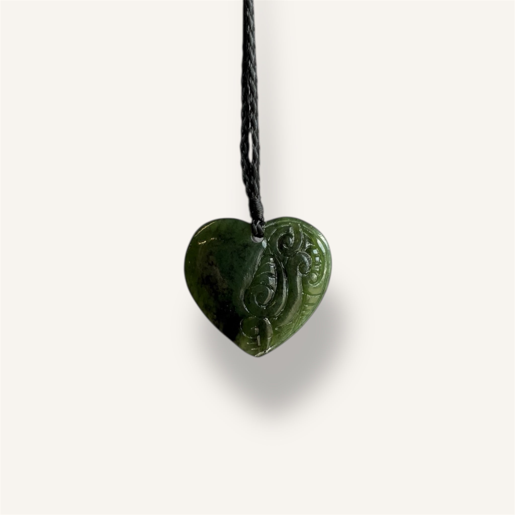 Engraved Pounamu Greenstone heart